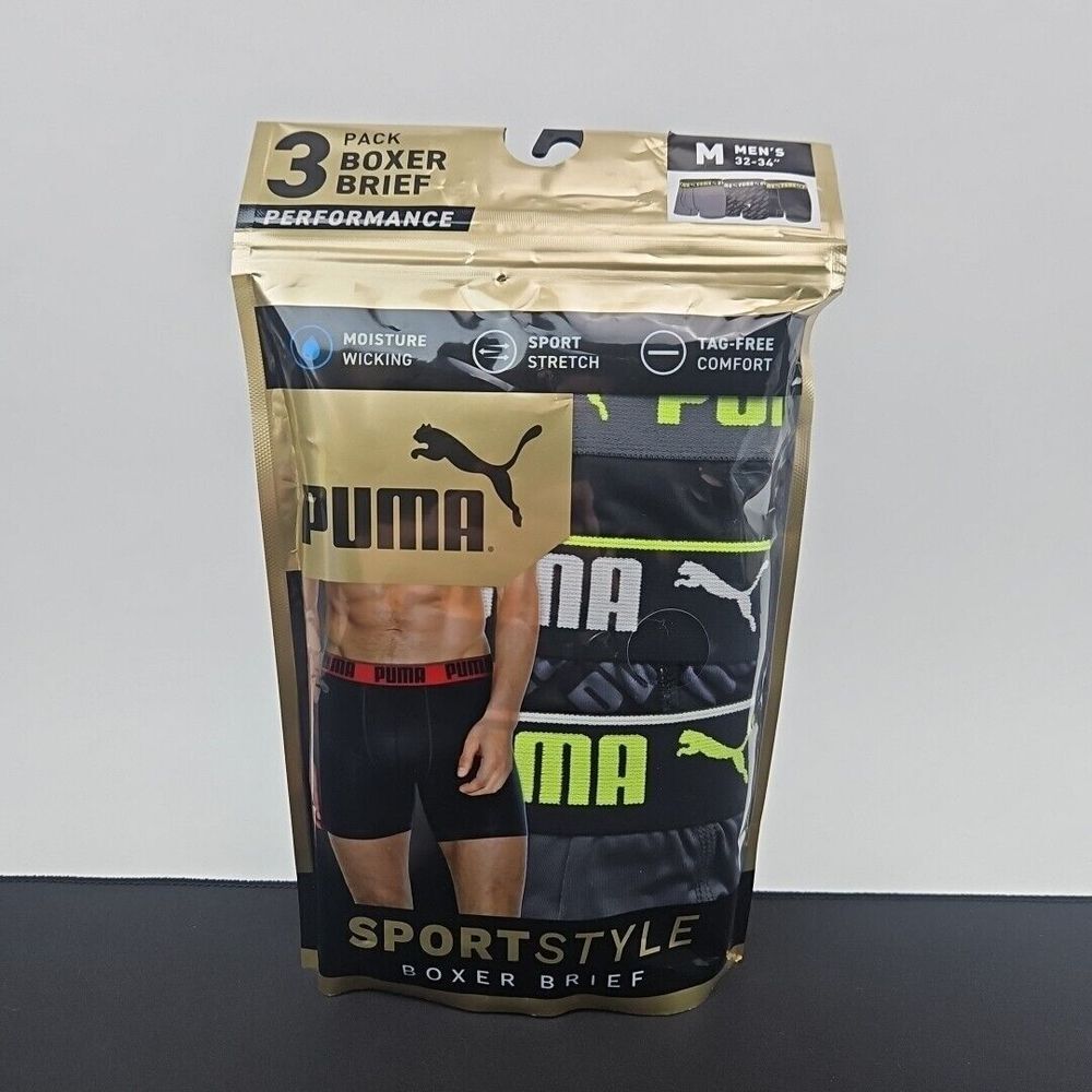 Puma Sportstyle Performance Boxer Brief 3 Pack Men's Size Medium New